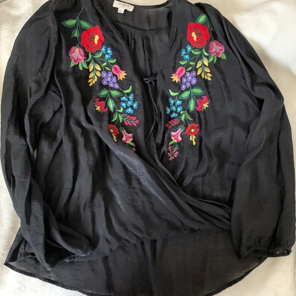 Black Floral Blouse